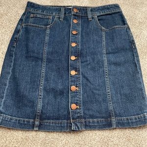 MADEWELL Retro Button Up Jean Skirt - Size 28